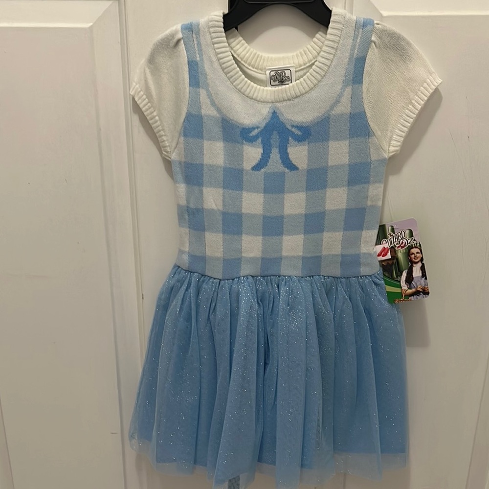The Wizard of Oz-Blue and White Checkered Dress with Tulle Skirt